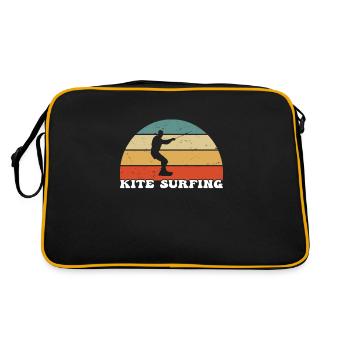 Kite Surfen Retro - Retro Tasche - Schwarz/Gold - Hinten