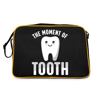 Funny Dental Lab Technician Dentist - Retro Bag - black/gold - Back