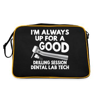 Funny Drilling Session Dental Lab Technician - Retro Bag - black/gold - Back