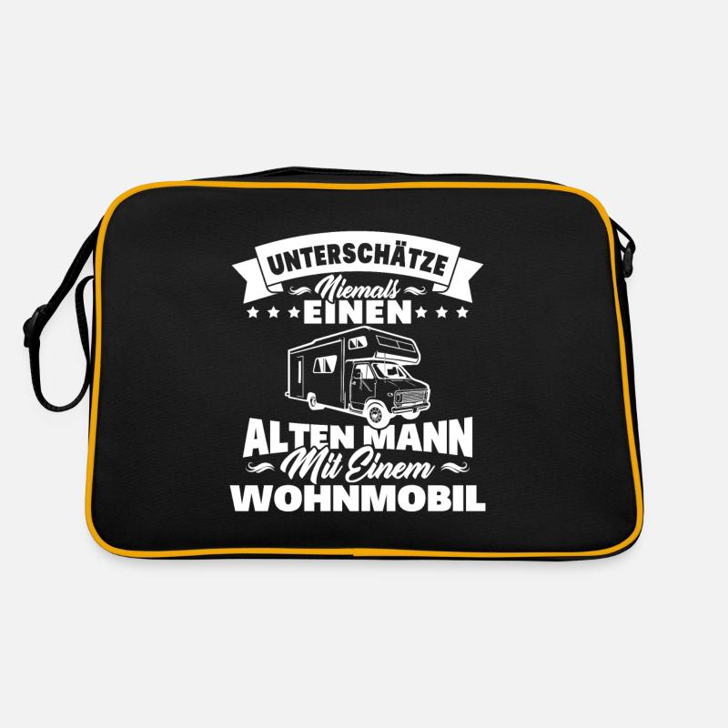 alten mann mit einem Wohnmobil Retro Tasche
