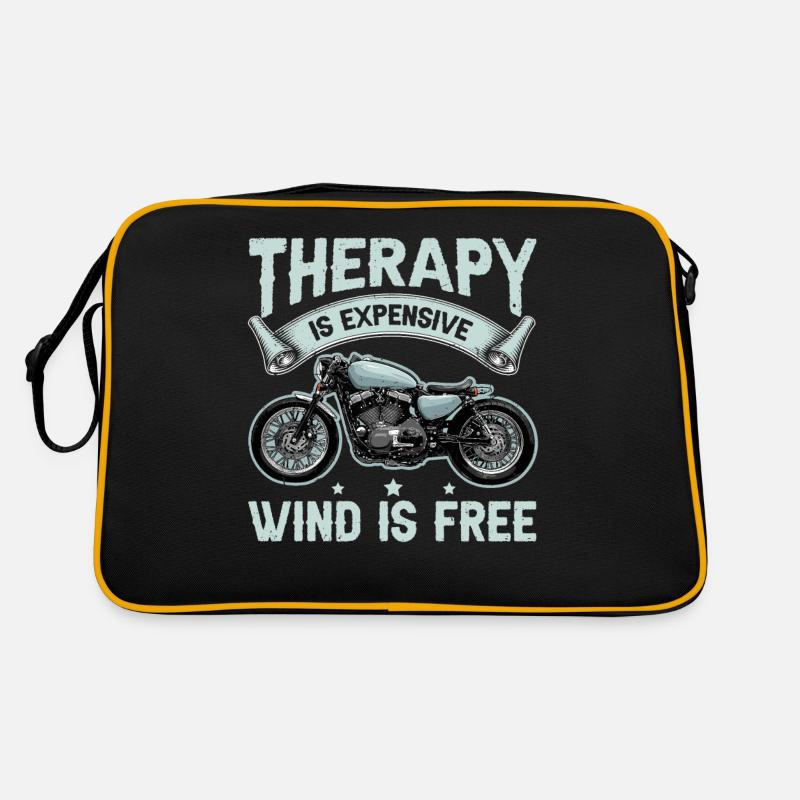 Therapy Is Expensive - Wind Is Free Biker Retro Tasche