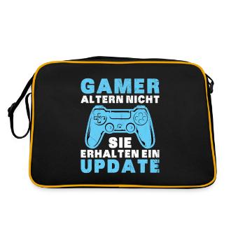 Gamer Altern Nicht Sie Erhalten Ein Update Zocker - Retro Tasche - Schwarz/Gold - Hinten