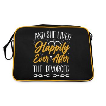 Happy Divorce Party …And She Lived - Retro Tasche - Schwarz/Gold - Hinten