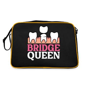 Lustige Zahnlaborantin Zahnärztin - Retro Tasche - Schwarz/Gold - Hinten