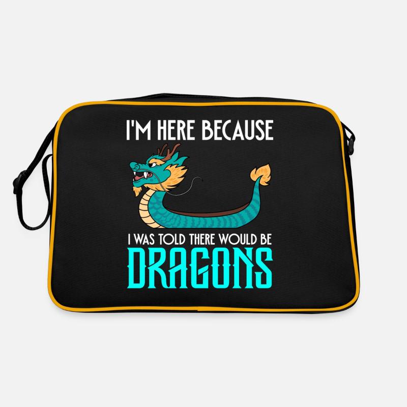 Lustiges Drachenboot-Rennpaddel - Retro Tasche - Schwarz/Gold