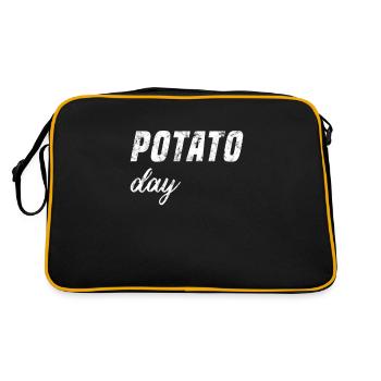 Kartoffel Tag - Retro Tasche - Schwarz/Gold - Hinten