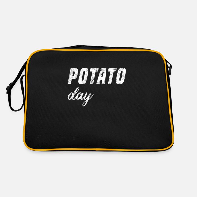 Kartoffel Tag - Retro Tasche - Schwarz/Gold