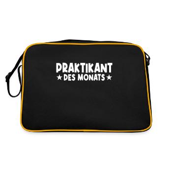 Praktikant des Monats - Retro Tasche - Schwarz/Gold - Hinten