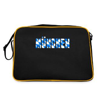 München - Retro Tasche - Schwarz/Gold - Hinten