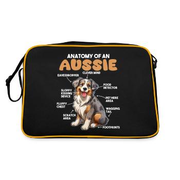 Dog Explanation Anatomy of an Australian Shepherd - Retro Bag - black/gold - Back