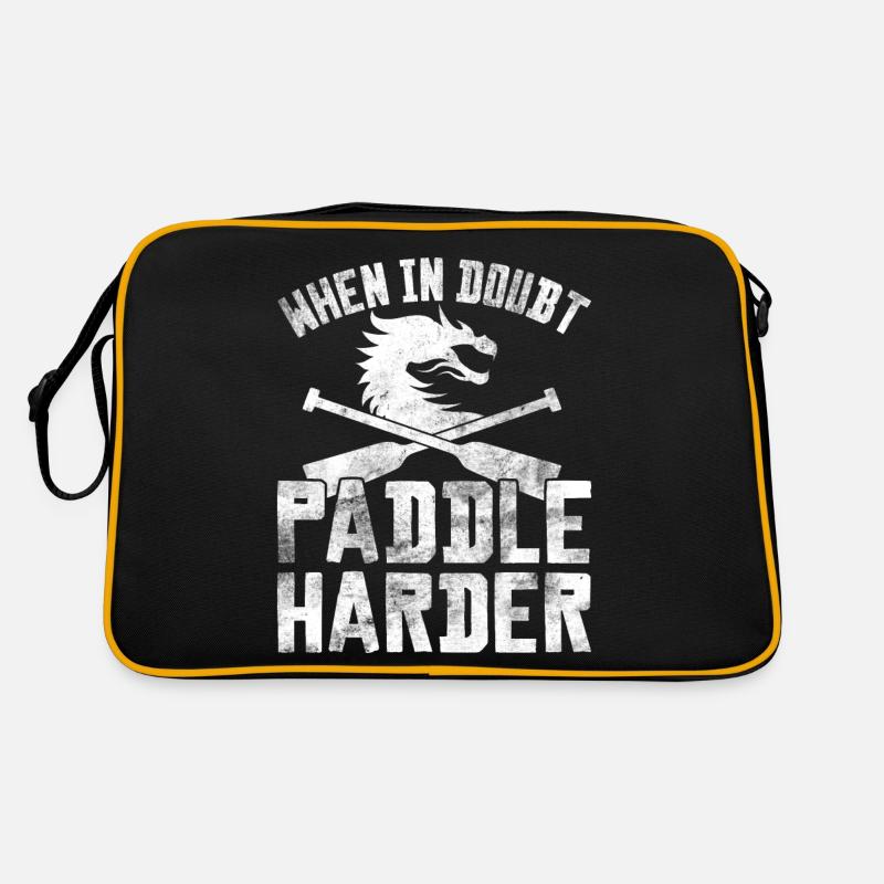 Lustige Drachenbootrennen - Retro Tasche - Schwarz/Gold