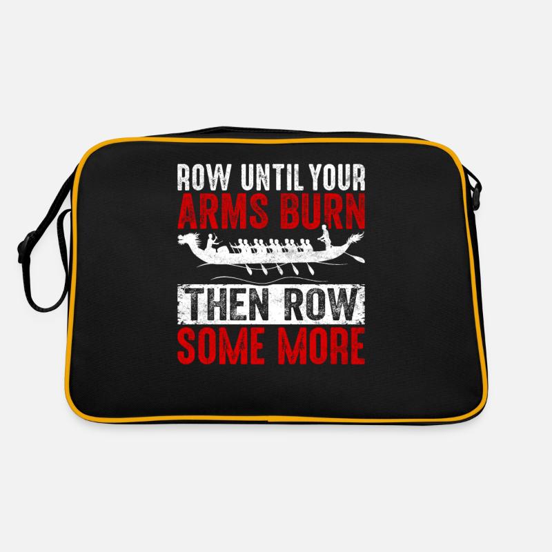Lustiges Drachenboot-Rennpaddel - Retro Tasche - Schwarz/Gold