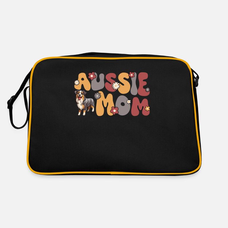 Australian Shepherd Blue Merle Groovy Aussie Mom Retro Tasche