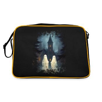 Vintage Ghost Church Cemetery Gothic Halloween - Sac Retro - noir/or - Dos