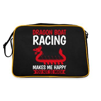 Drôle de course de bateaux-dragons heureux de ne pas tellement vous faire - Sac Retro - noir/or - Dos
