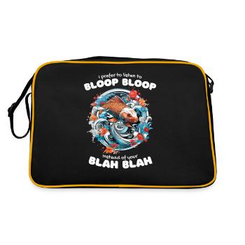 koi fish koi carp koi garden pond funny - Retro Bag - black/gold - Back