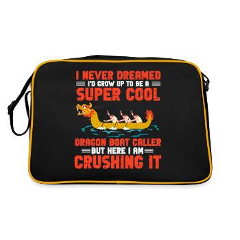 Lustiger cooler Drachenboot-Rufer "I Am Crushing I - Retro Tasche - Schwarz/Gold - Hinten