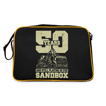 50 Birthday Excavator Driver - Retro Bag - black/gold - Back
