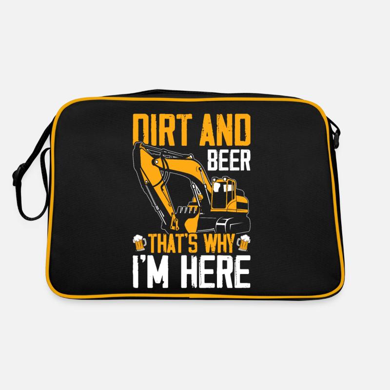 Funny excavator operator HEO Retro Bag