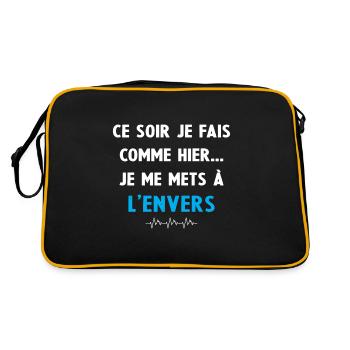 ce soir je fais comme hier je me mets à l'envers - Sac Retro - noir/or - Dos