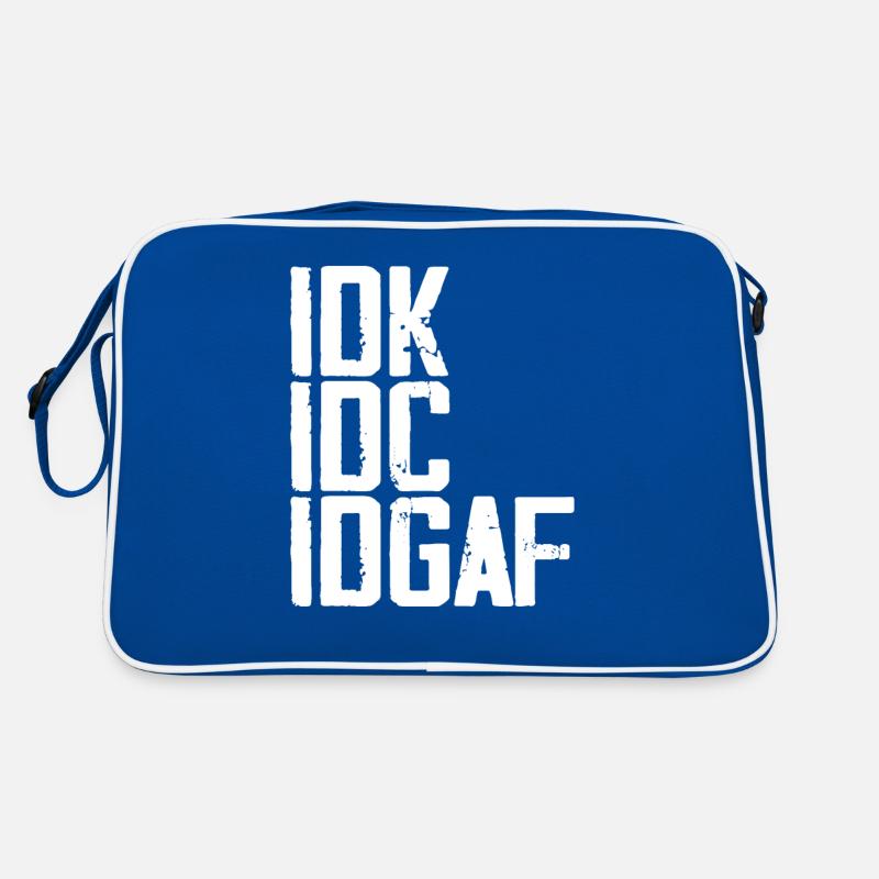 IDK, IDC, IDGAF Funny Quote Sac Retro