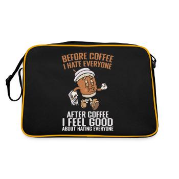 Before Coffee I Hate Everyone After Coffee - Sac Retro - noir/or - Dos