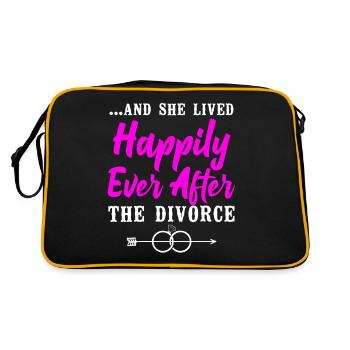 Happy Divorce Party …And She Lived - Retro Tasche - Schwarz/Gold - Hinten