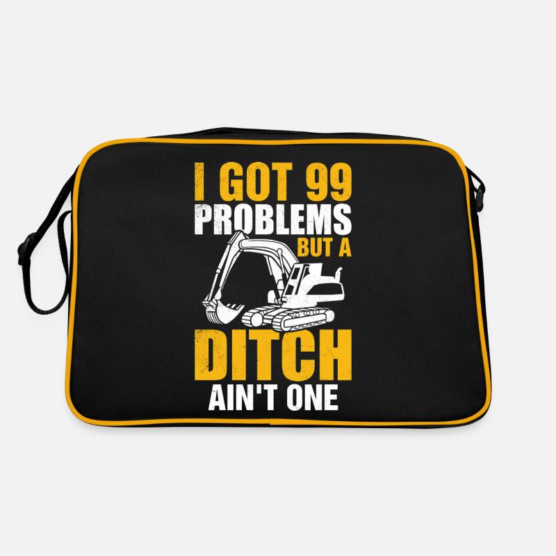 Funny excavator operator HEO Retro Bag