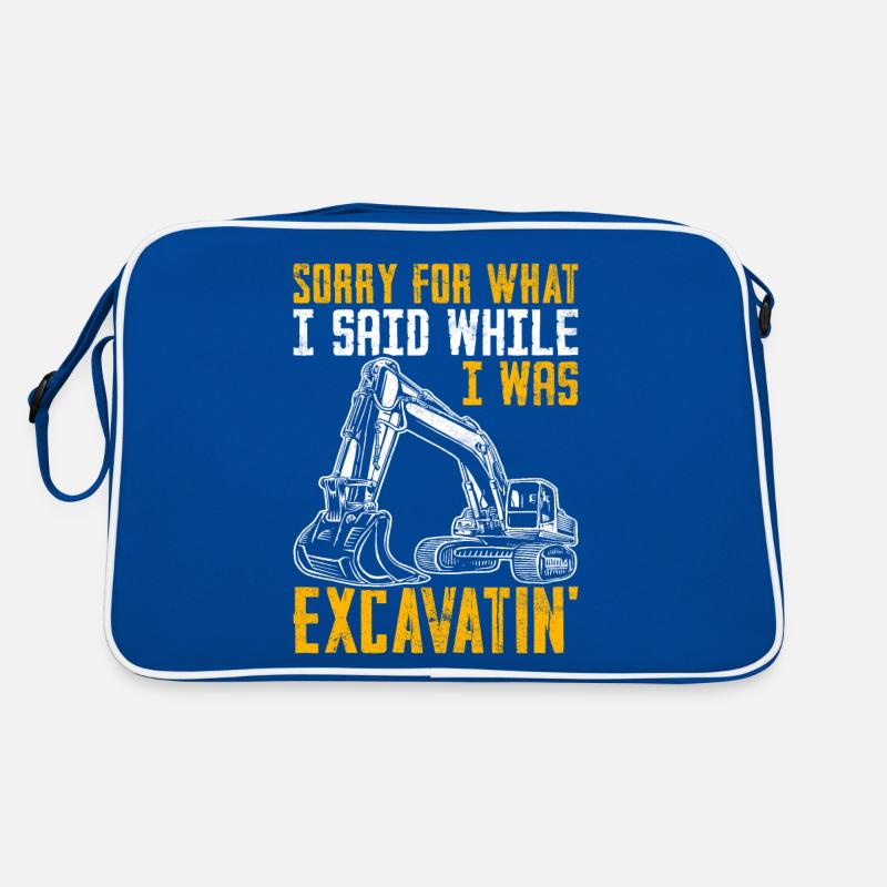 Lustiger Baggerführer HEO Retro Tasche