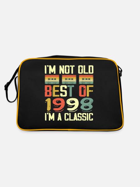 1998 I'm Not Old I'm Classic Vintage 1998 Geburtstag - Retro Tasche - Schwarz/Gold - Hinten
