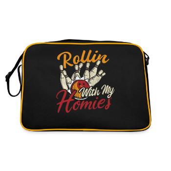 Rollin avec mon cadeau Homies Retro Bowling - Sac Retro - noir/or - Dos