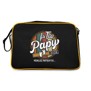 Futur Papy 2026 Cadeau Annonce Grossesse - Sac Retro - noir/or - Dos