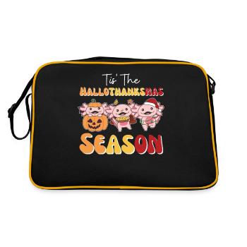 Tis' the Hallothanksmas Season Axolotl - Retro Bag - black/gold - Back
