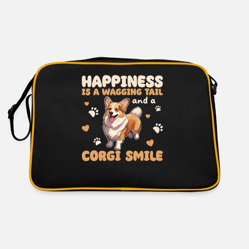 Happiness Is A Wagging Tail And An Corgi Smile Retro Bag
