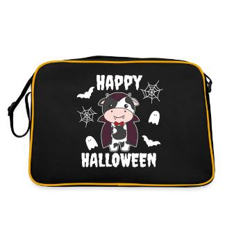 Vache Joyeux Halloween Mignon Costume de Vampire - Sac Retro - noir/or - Dos