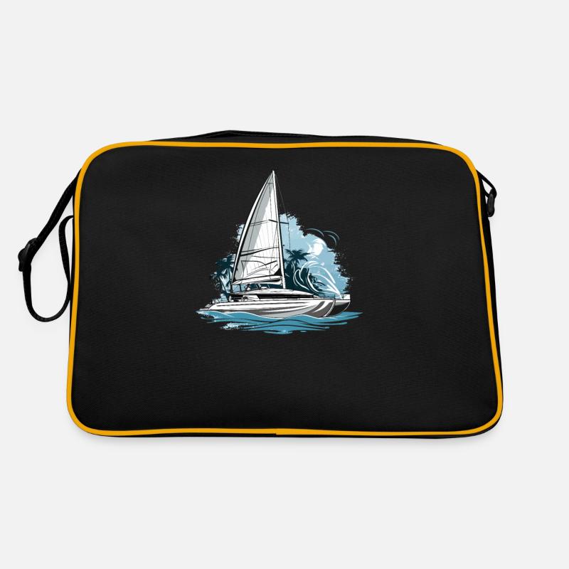 Catamaran boat sailboat sailing sailor Retro Bag