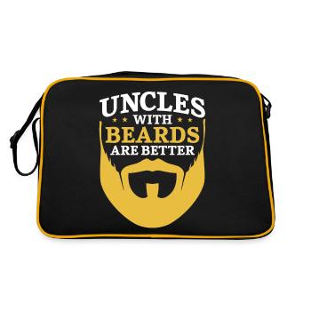 Beard Lover Bearded Man Uncle - Retro Tasche - Schwarz/Gold - Hinten