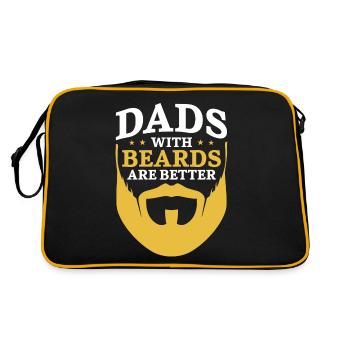 Beard Lover Bearded Man Dad Ginger - Retro Tasche - Schwarz/Gold - Hinten