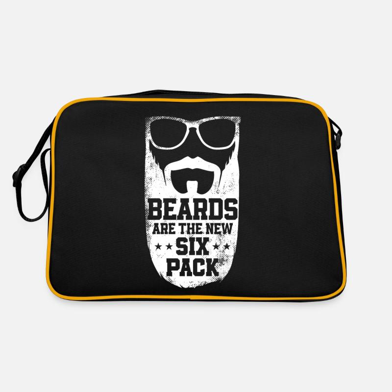 Beard Lover Bearded Man Beards Are - Retro Tasche - Schwarz/Gold
