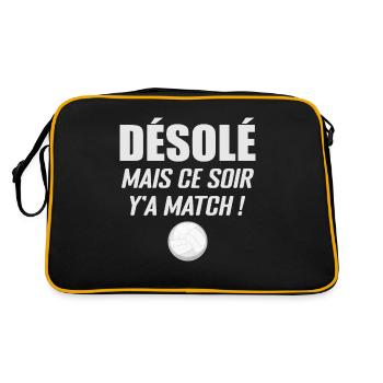 Désolé Mais Ce Soir Y'a Match - Volleyball - Sac Retro - noir/or - Dos
