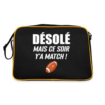 Désolé Mais Ce Soir Y'a Match - Sac Retro - noir/or - Dos