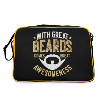 Beard Lover Bearded Man With Great - Retro Bag - black/gold - Back