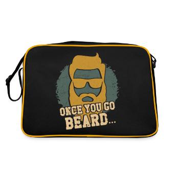 Beard Lover Bearded Man Once You - Retro Tasche - Schwarz/Gold - Hinten