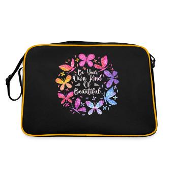 Colorful Butterfly for Women, I Love Butterflies - Sac Retro - noir/or - Dos