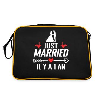 Noces De Coton Cadeau Anniversaire De Mariage 1 An - Sac Retro - noir/or - Dos