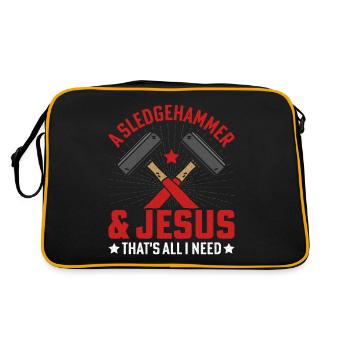 Fun day of house demolition - Retro Bag - black/gold - Back