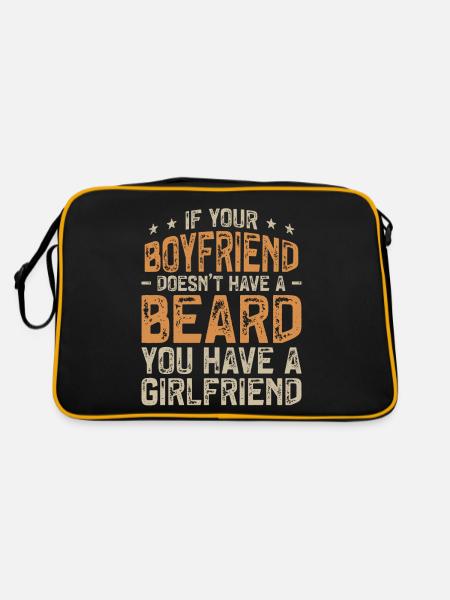 Amoureux de la barbe Homme barbu Si votre - Sac Retro - noir/or - Dos