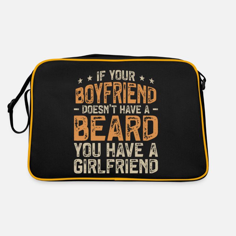 Beard Lover Bearded Man If Your - Retro Tasche - Schwarz/Gold