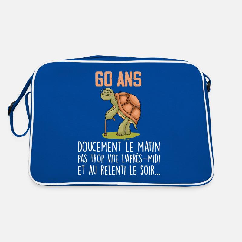 60 ans tortue anniversaire doucement vite ralenti Sac Retro