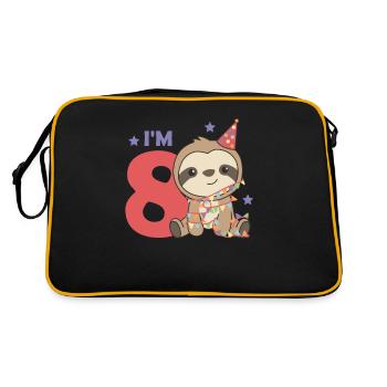 Sloth for the eighth birthday for children 8 years - Retro Bag - black/gold - Back
